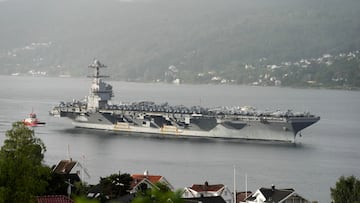 Estados Unidos está desplegando el buque de guerra más grande que existe en el mundo hacia Latinoamérica, el famoso USS Gerald R. Ford. NTB/Lise Aaserud via REUTERS ATTENTION EDITORS - THIS IMAGE WAS PROVIDED BY A THIRD PARTY. NORWAY OUT. NO COMMERCIAL OR EDITORIAL SALES IN NORWAY./File Photo