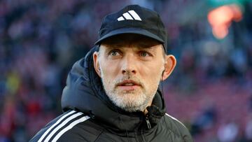 Bayern Munich's German head coach Thomas Tuchel is interviewed prior to the German first division Bundesliga football match between FC Augsburg and FC Bayern Munich in Augsburg, southern Germany on January 27, 2024. (Photo by ALEXANDRA BEIER / AFP) / DFL REGULATIONS PROHIBIT ANY USE OF PHOTOGRAPHS AS IMAGE SEQUENCES AND/OR QUASI-VIDEO