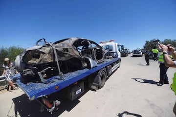 Accidente de tráfico mortal del futbolista José Antonio Reyes en la autovía A-376 de Sevilla a Utrera.