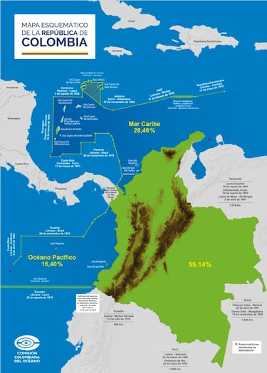 Descubre cómo queda el mapa de Colombia después del fallo de La Haya sobre Nicaragua