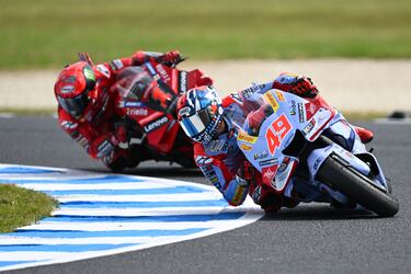 Fabio Di Giannantonio durante la carrera del Gran Premio de Australia de MotoGP disputado en el circuito Phillip Island.