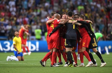 Los belgas celebraron la clasificación para semifinales.