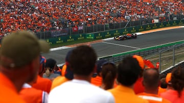 ZANDVOORT, NETHERLANDS - SEPTEMBER 04: Max Verstappen of the Netherlands driving the (1) Oracle Red Bull Racing RB18 on track during the F1 Grand Prix of The Netherlands at Circuit Zandvoort on September 04, 2022 in Zandvoort, Netherlands. (Photo by Lars Baron - Formula 1/Formula 1 via Getty Images)