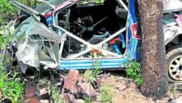 <b>HABITÁCULO INDEMNE. </b>El Focus de Latvala terminó destrozado, pero el techo siguió en su sitio.