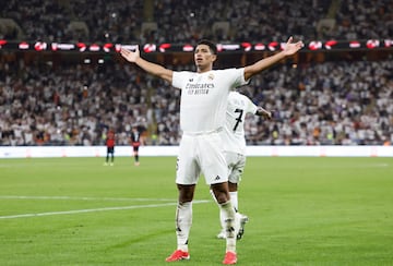 1-0. El jugador inglés del Real Madrid celebra el primer gol.