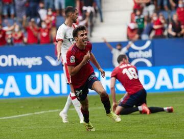 Manu Sánchez celebra el gol ante el Rayo. / Oskar Montero