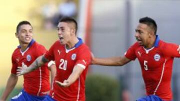 Rodrigo Echeverr&iacute;a celebra su gol ante Venezuela 