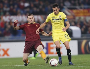 Bruno Soriano durante el Roma-Villarreal.