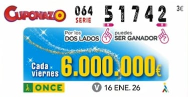 Cuponazo de la ONCE: comprobar los resultados del sorteo hoy, viernes 16 de enero