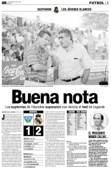 Así fue la crónica del Diario AS tras aquel Leganés - Real Madrid. 