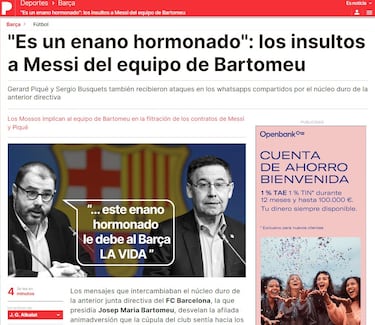 “Enano hormonado, rata de cloaca” y otros insultos contra Messi y Piqué desde el palco del Camp Nou