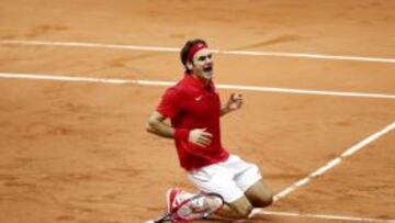 Federer, despu&eacute;s de ganar el &uacute;ltimo punto.