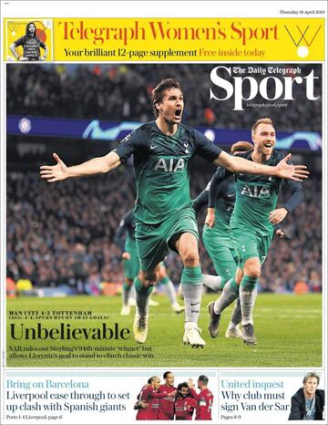 Llorente en las portadas de los periódicos ingleses