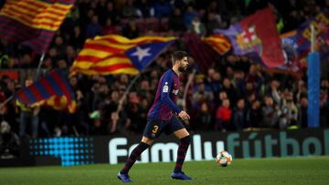 Gerard Pique, durante un partido con el Barcelona.