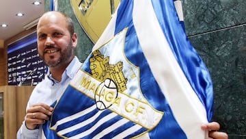 José Alberto López, presentado como nuevo entrenador del Málaga.