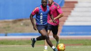 Wakaso, durante un entrenamiento de la Unión Deportiva Las Palmas