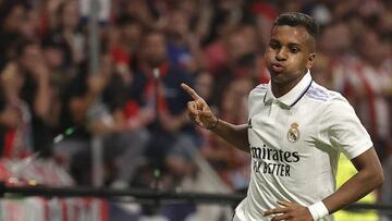 Rodrygo celebró así su gol.