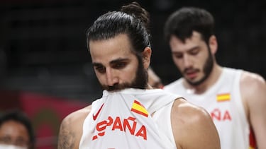 Ricky Rubio, tras una derrota con España.