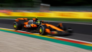 Formula One F1 - Belgian Grand Prix - Circuit de Spa-Francorchamps, Stavelot, Belgium - July 27, 2025 McLaren's Lando Norris in action during the race REUTERS/Stephanie Lecocq