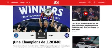 En AS se destacó el valor de la Champions League.