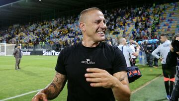 Frosinone (Italy), 26/05/2024.- Fabio Cannavaro head coach of Udinese celebrates winning the Italian Serie A soccer match of Frosinone Calcio against Udinese Calcio, in Frosinone, Italy, 26 May 2024. (Italia) EFE/EPA/FEDERICO PROIETTI