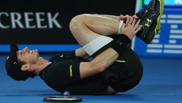 Andy Murray, en el momento de su torcedura de tobillo.