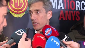 Alfonso Díaz, CEO de negocio del RCD Mallorca, atendiendo a los medios de comunicación.