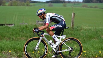 LIEGE, BELGIUM - APRIL 27: Daniel Felipe Martinez of Colombia and Team Red Bull - BORA - hansgrohe competes during the 111st Liege - Bastogne - Liege 2025 a 252km one day race from Liege to Liege / #UCIWT / on April 27, 2025 in Liege, Belgium. (Photo by Dario Belingheri/Getty Images)