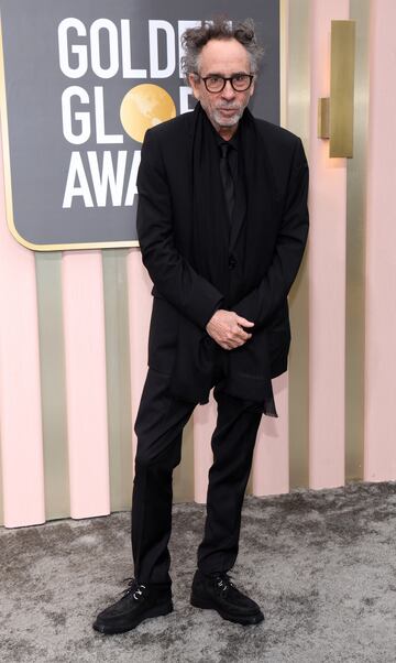 Tim Burton en la alfombra roja de la 80ª gala de los Globos de Oro.