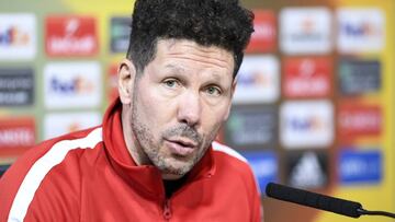 Simeone en rueda de prensa. 