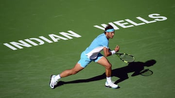 Rafael Nadal in action against Fernando Verdasco. 