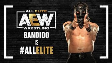 Esta es la imagen con la que se anunció el fichaje de Bandido con AEW.