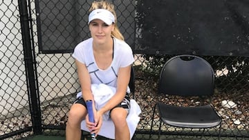 Genie Bouchard, a punto de iniciar un entrenamiento.