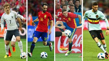 Griezmann, Juanfran, Koke y Carrasco.