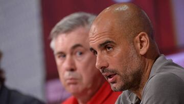 El técnico del Manchester City británico Josep 'Pep' Guardiola