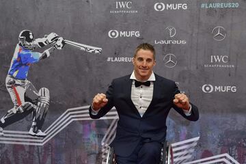 Jetze Plat, posa en la alfombra roja antes de la ceremonia de entrega de los Premios Laureus