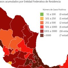 Mapa y casos de coronavirus en México por estados hoy 3 de junio