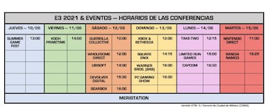 E3 2021: calendario, horarios y fecha de todas las conferencias