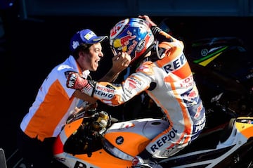 Su cuarto título de MotoGP lo consiguió en la última carrera del año, el GP de la Comunidad Valenciana. La caída de Dovizioso propició que fuese campeón antes de acabar la carrera