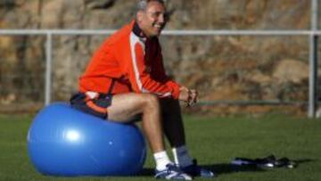 Stoichkov en un entrenamiento con el Celta en 2007.