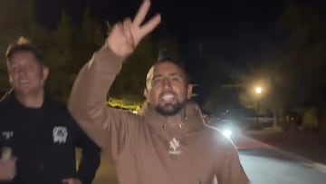 Vidal estaba en medio de su trote y dejó este mensaje por el triunfo de la UC