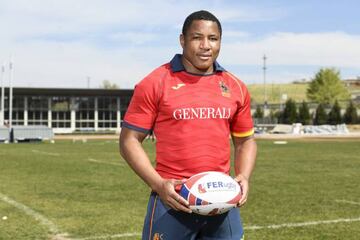 Thierry Futeu, jugador de la selección española de rugby.