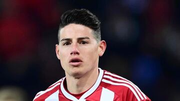 James Rodríguez en un partido de Olympiacos.