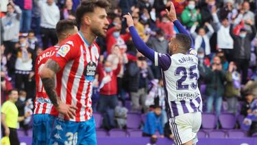 VALLADOLID. 02/04/22. PHOTOGENIC. PARTIDO DE LA LIGA SMARTBANK ENTRE EL REAL VALLADOLID Y EL LUGO. GOL DE ANUAR