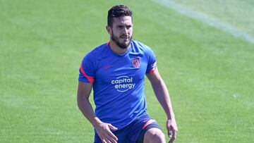 Koke, durante un entrenamiento del Atlético.