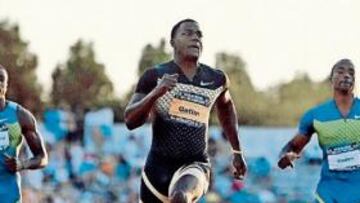 <b>APTO PARA CORRER. </b>Gatlin (centro) buscará una plaza olímpica.