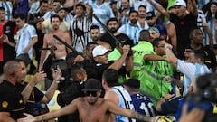 Las lamentables imágenes de la pelea en las gradas de Maracaná