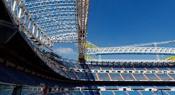 Obras del Santiago Bernabéu: la cubierta empieza a coger forma