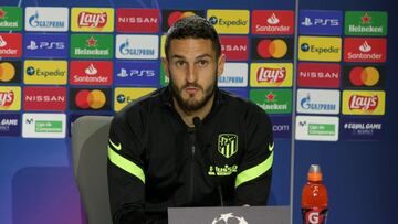 Koke, capitán del Atlético, en rueda de prensa.