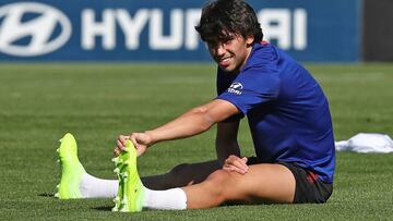 João Félix, en un entrenamiento con el Atlético.